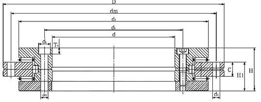 YRTS高速轉(zhuǎn)臺軸承結(jié)構(gòu)型號